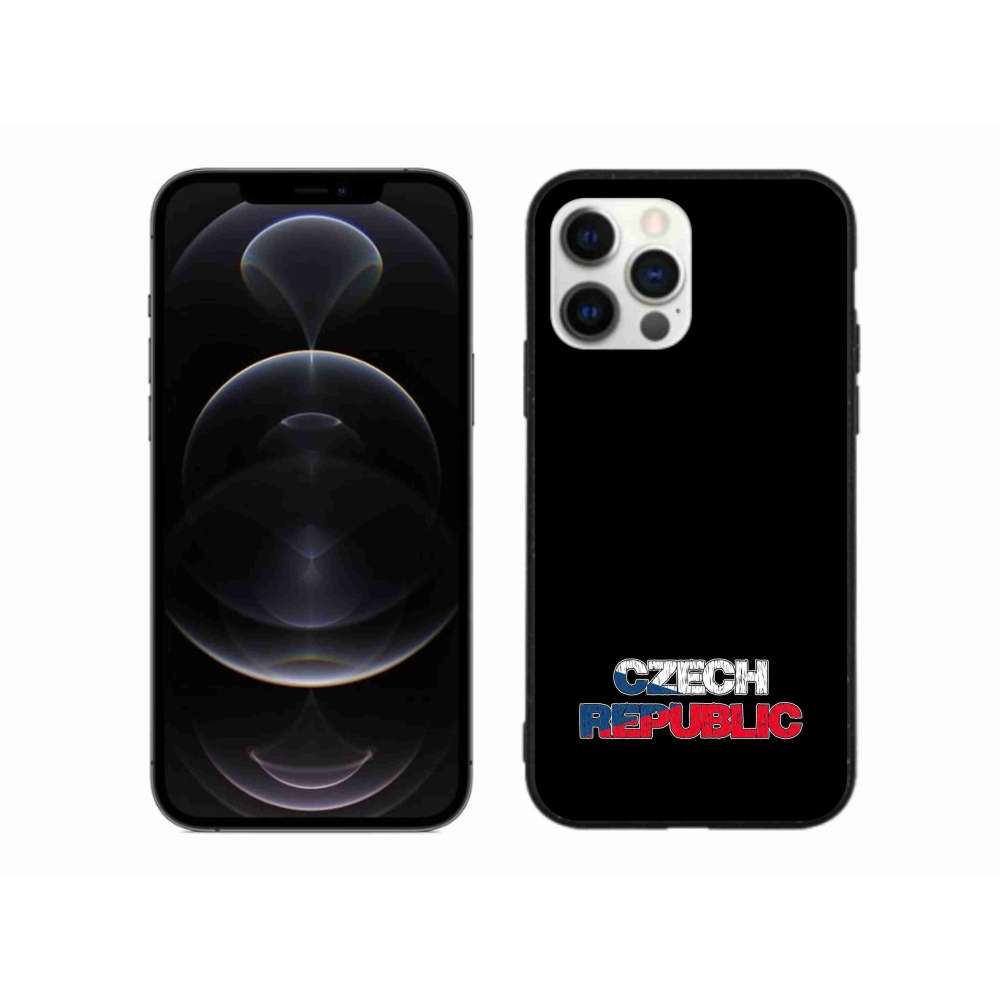 Gélový kryt mmCase na iPhone 12 Pro Max - Czech Republic čierne pozadie