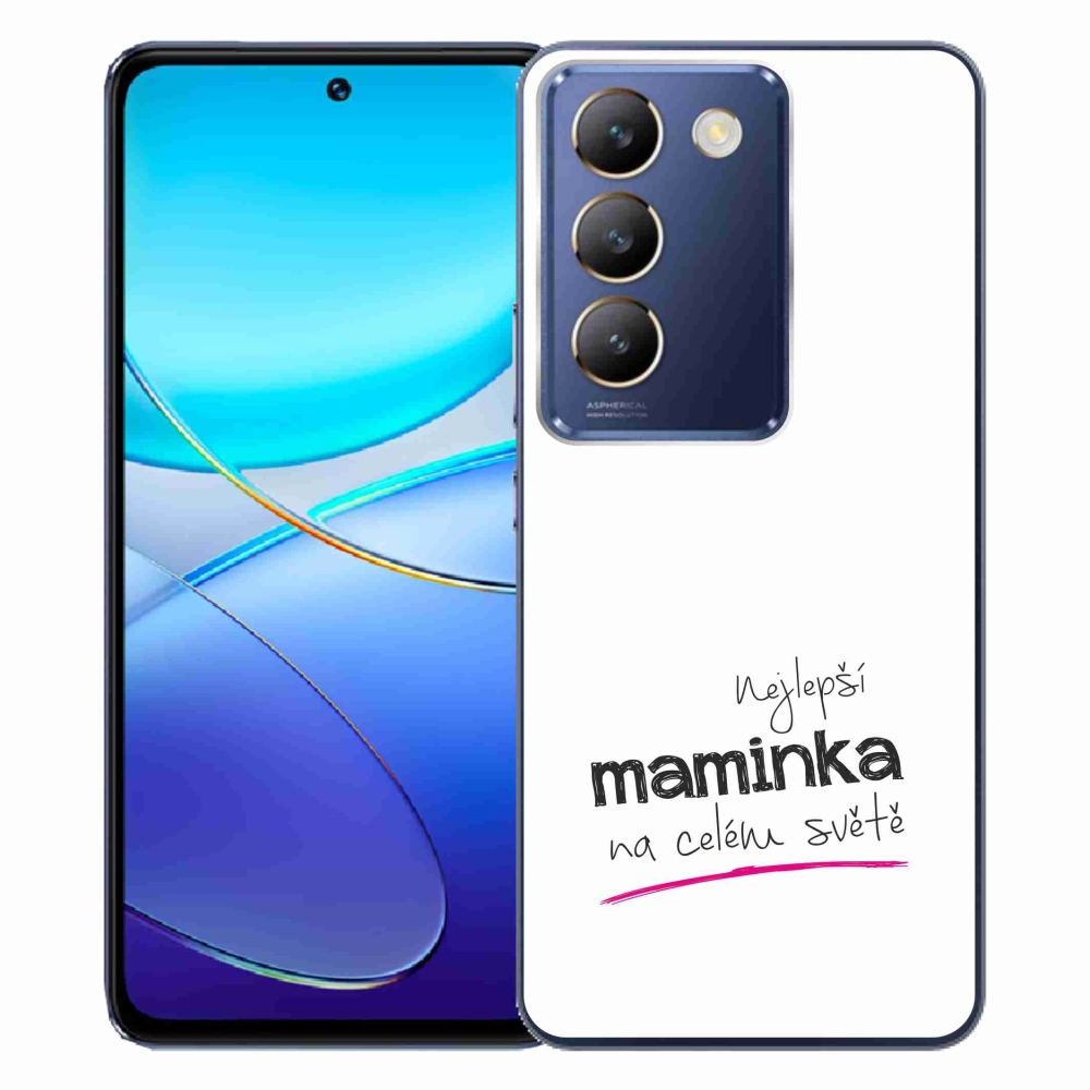 Gélový kryt mmCase na Vivo V40 SE 4G/5G - najlepšia mamička 4 biele pozadie