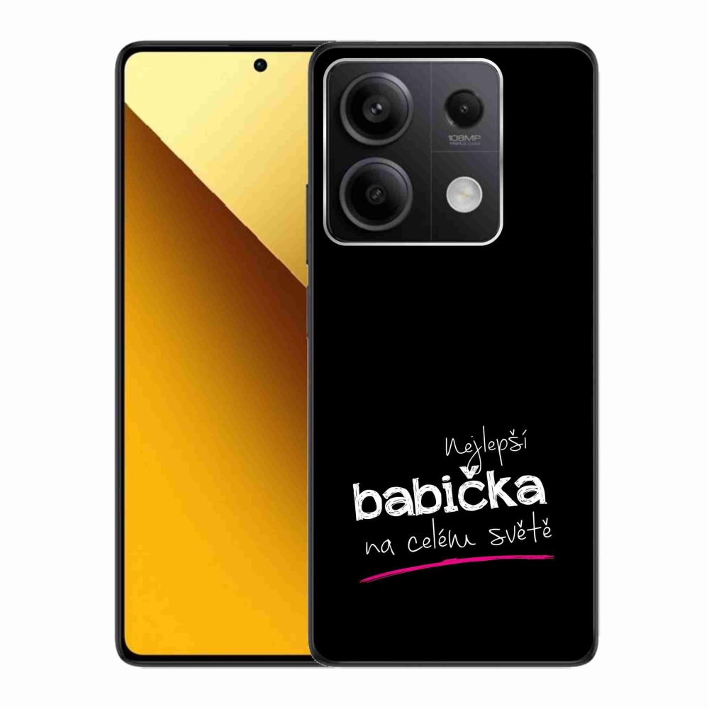 Gélový kryt mmCase na Xiaomi Redmi Note 13 5G - najlepšia babička 4 čierne pozadie