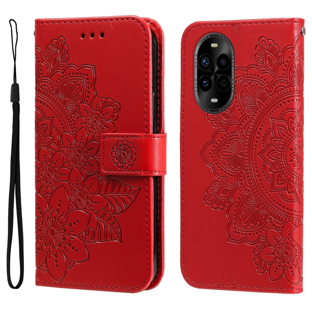 Mandala knižkové puzdro na Huawei Nova 13 Pro 5G - červené