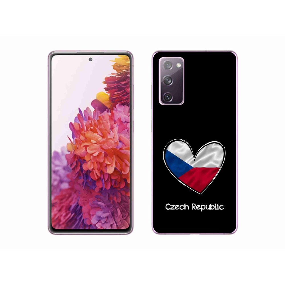 Gélový kryt mmCase na Samsung Galaxy S20 FE - vlajka srdca čierne pozadie