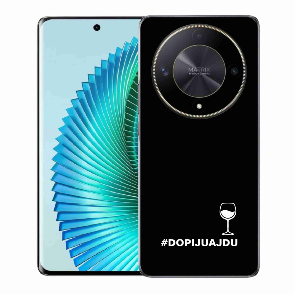 Gélový kryt mmCase na Honor Magic 6 Lite 5G - vínny motív čierne pozadie