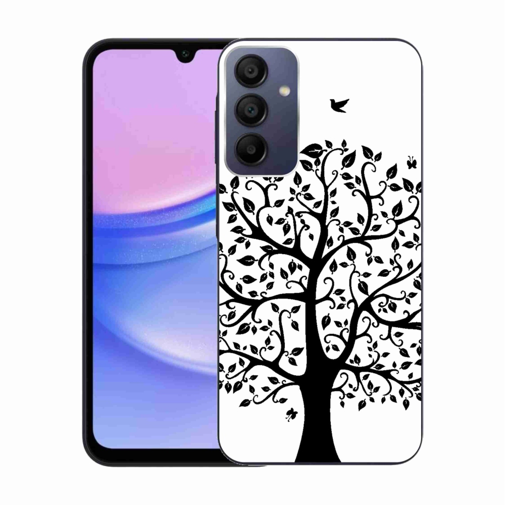 Gélový kryt mmCase na Samsung Galaxy A15 4G/5G - čiernobiely strom