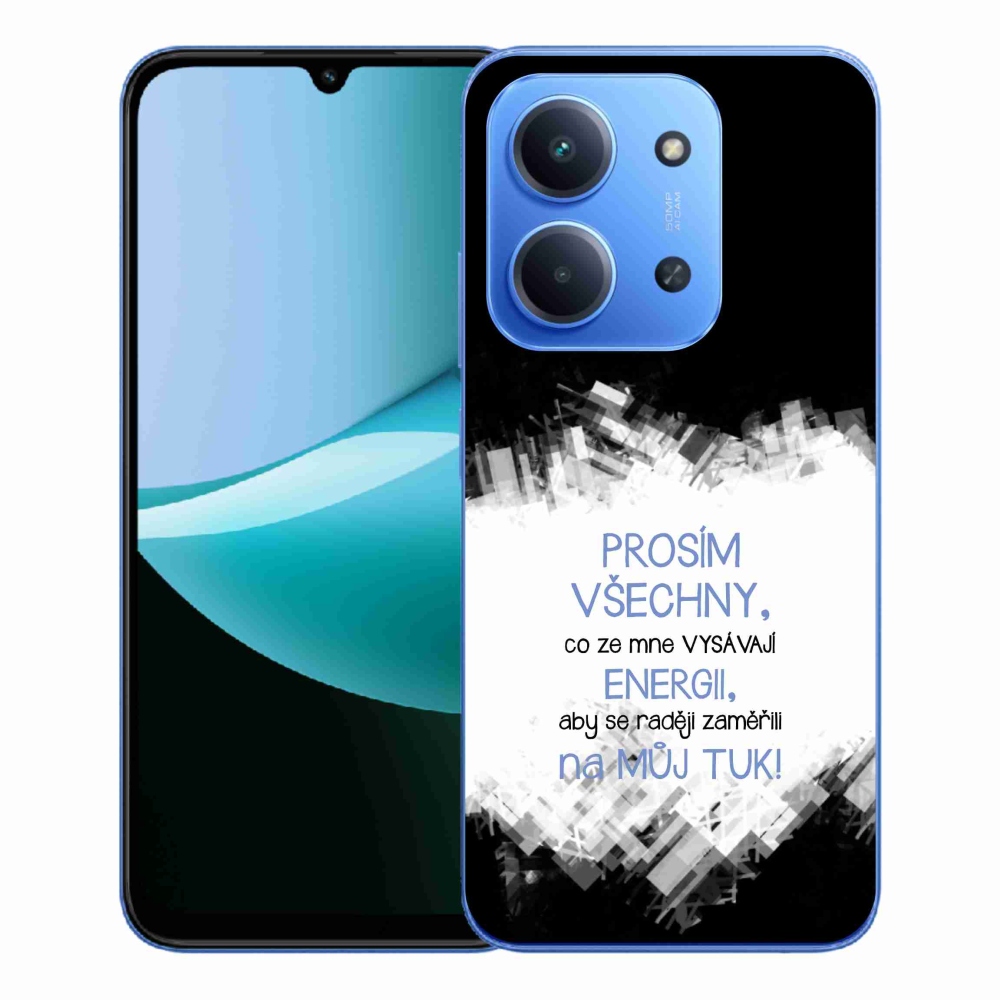 Gélový kryt mmCase na Xiaomi Redmi 15C 4G/5G (173mm) - vtipný text 1 modrý