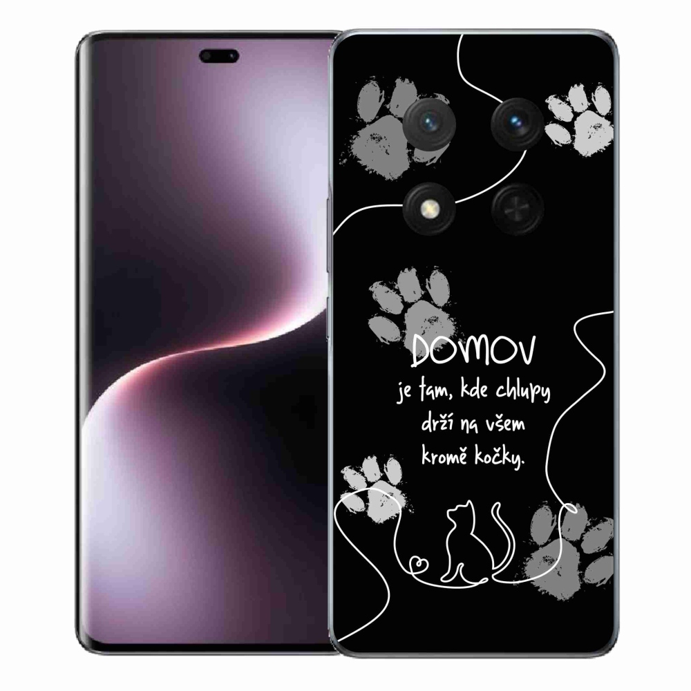 Gélový kryt mmCase na Honor Magic 7 Lite 5G - mačacie motív čierne pozadie