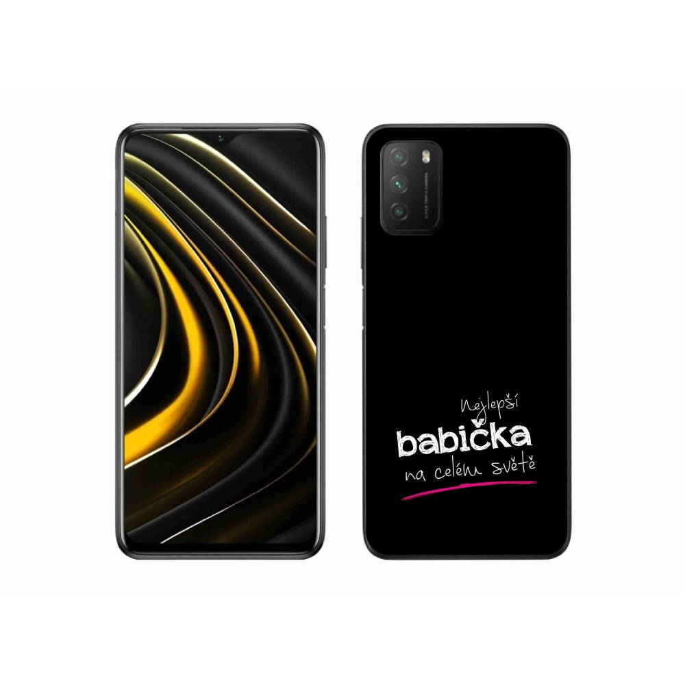 Gélový kryt mmCase na Xiaomi Poco M3 - najlepšia babička 4 čierne pozadie