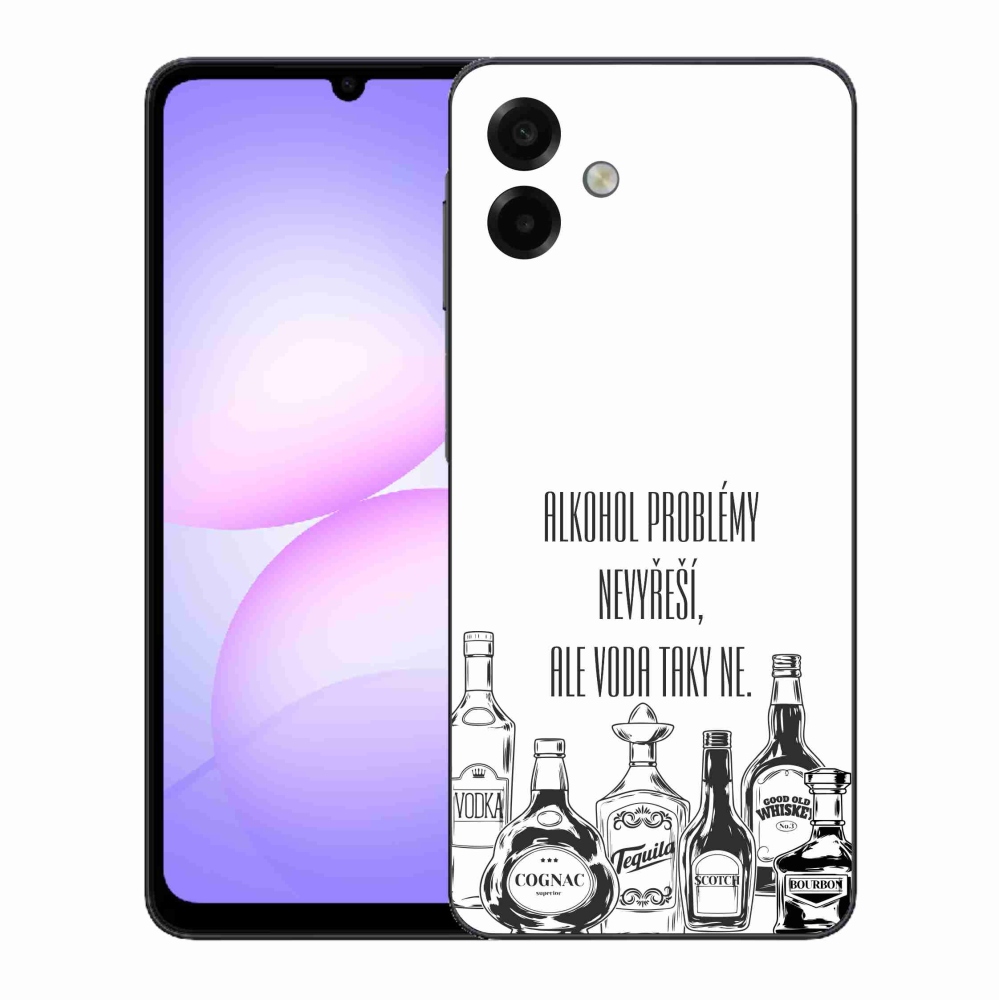 Gélový kryt mmCase na Samsung Galaxy A07 4G - vtipný text biele pozadie