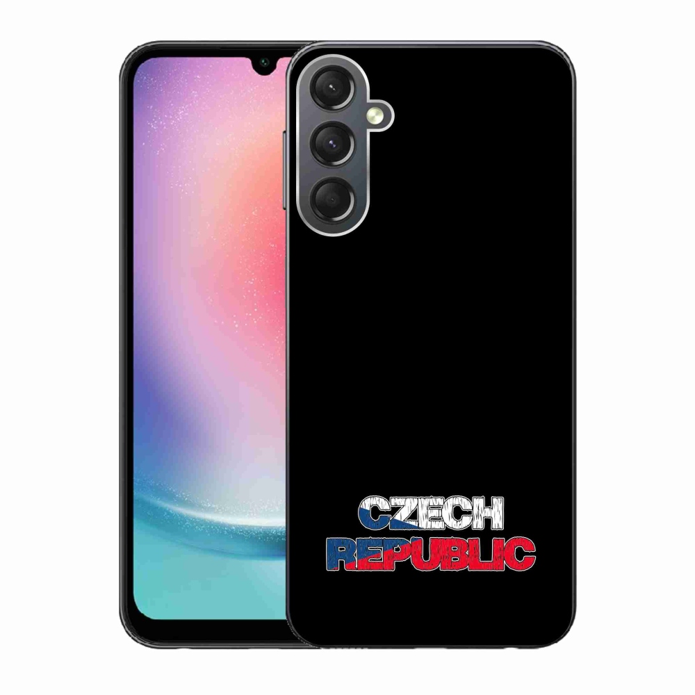 Gélový kryt mmCase na Samsung Galaxy A24 - Czech Republic čierne pozadie