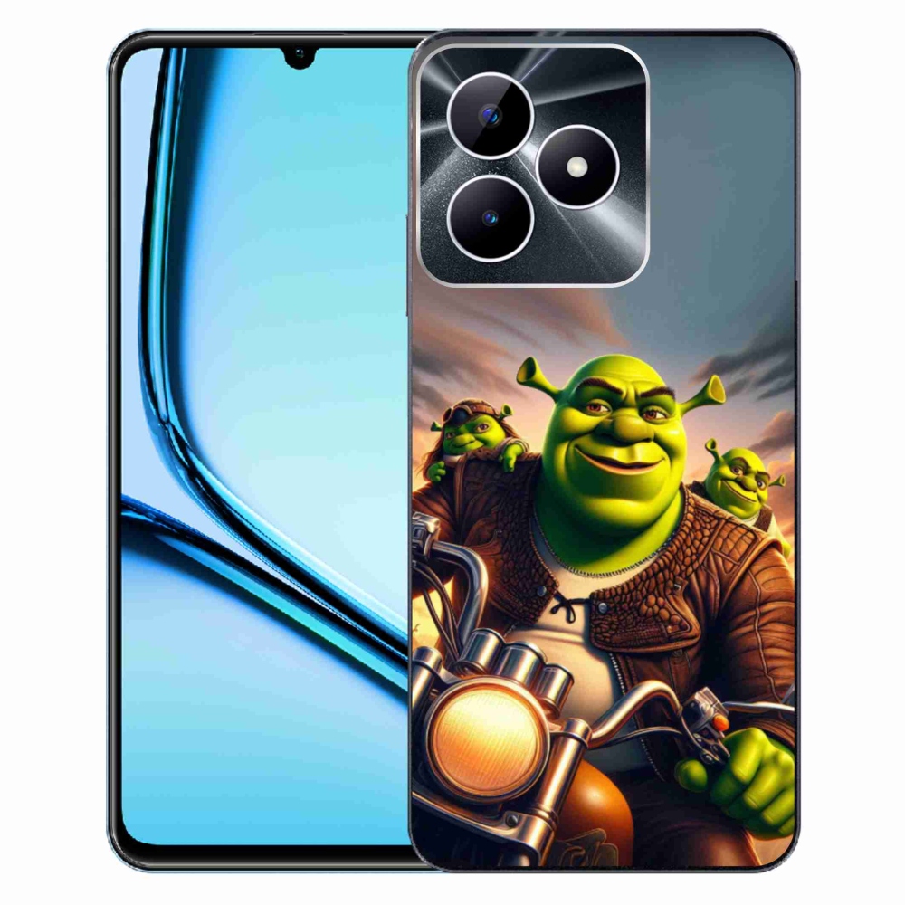 Gélový kryt mmCase na Realme Note 50 - shrek na motorke