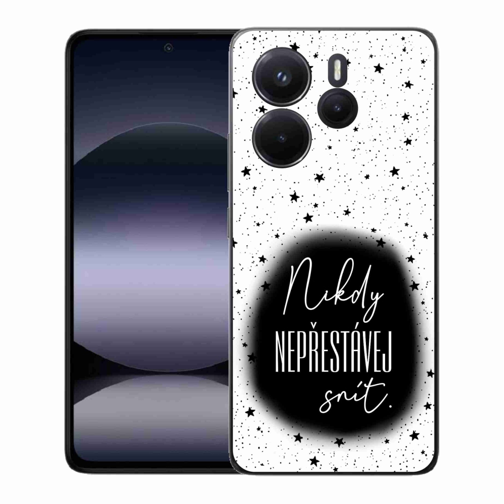 Gélový kryt mmCase na Xiaomi Redmi Note 14 - citát 1 čiernobiele pozadie