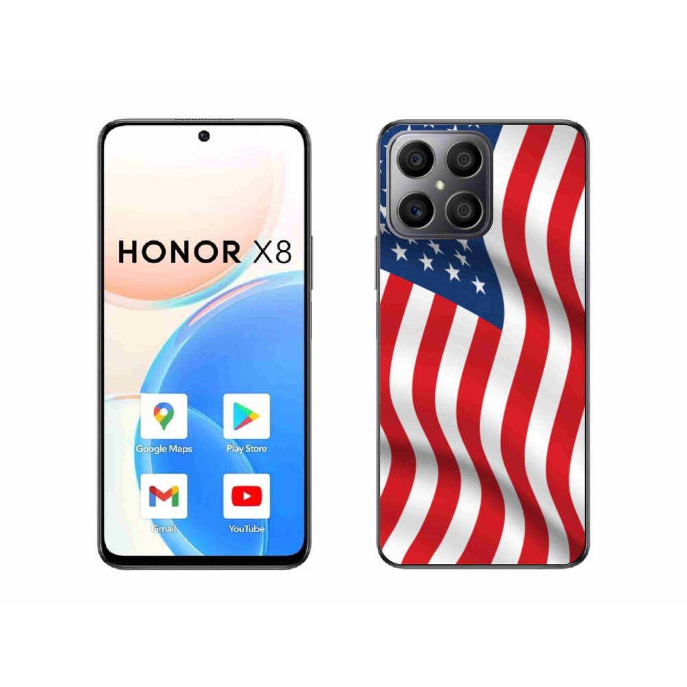 Gélový kryt mmCase na mobil Honor X8 4G - USA vlajka