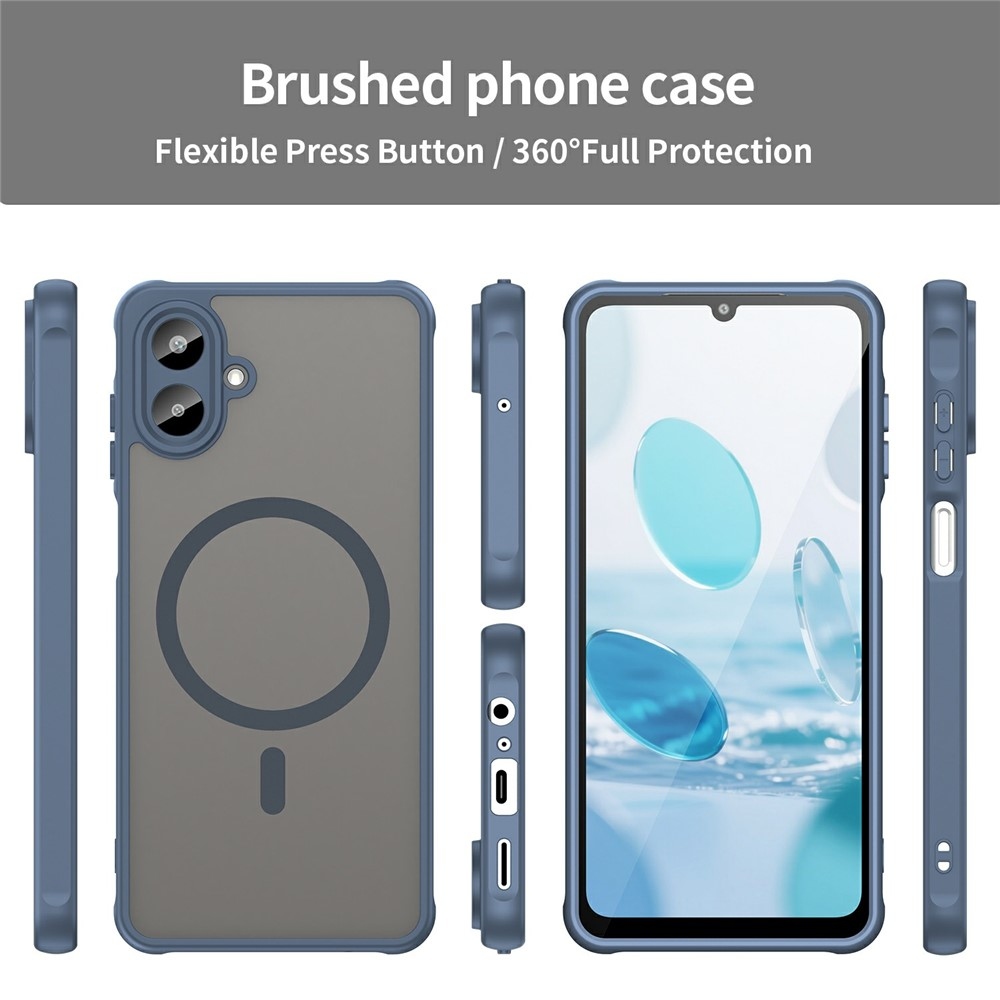 Case matný gélový obal s MagSafe na Samsung Galaxy A07 4G - modrý