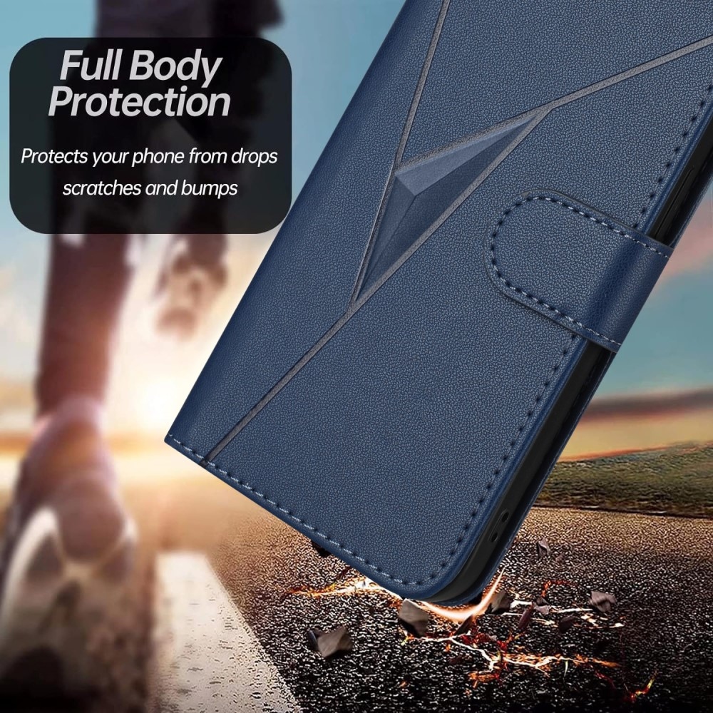 Triangles knižkové puzdro na Honor 400 Lite - modré