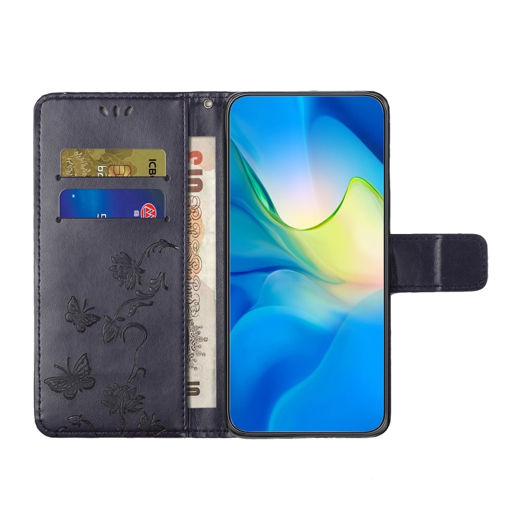 Flower knižkové púzdro na Samsung Galaxy Xcover 7 - tmavofialové