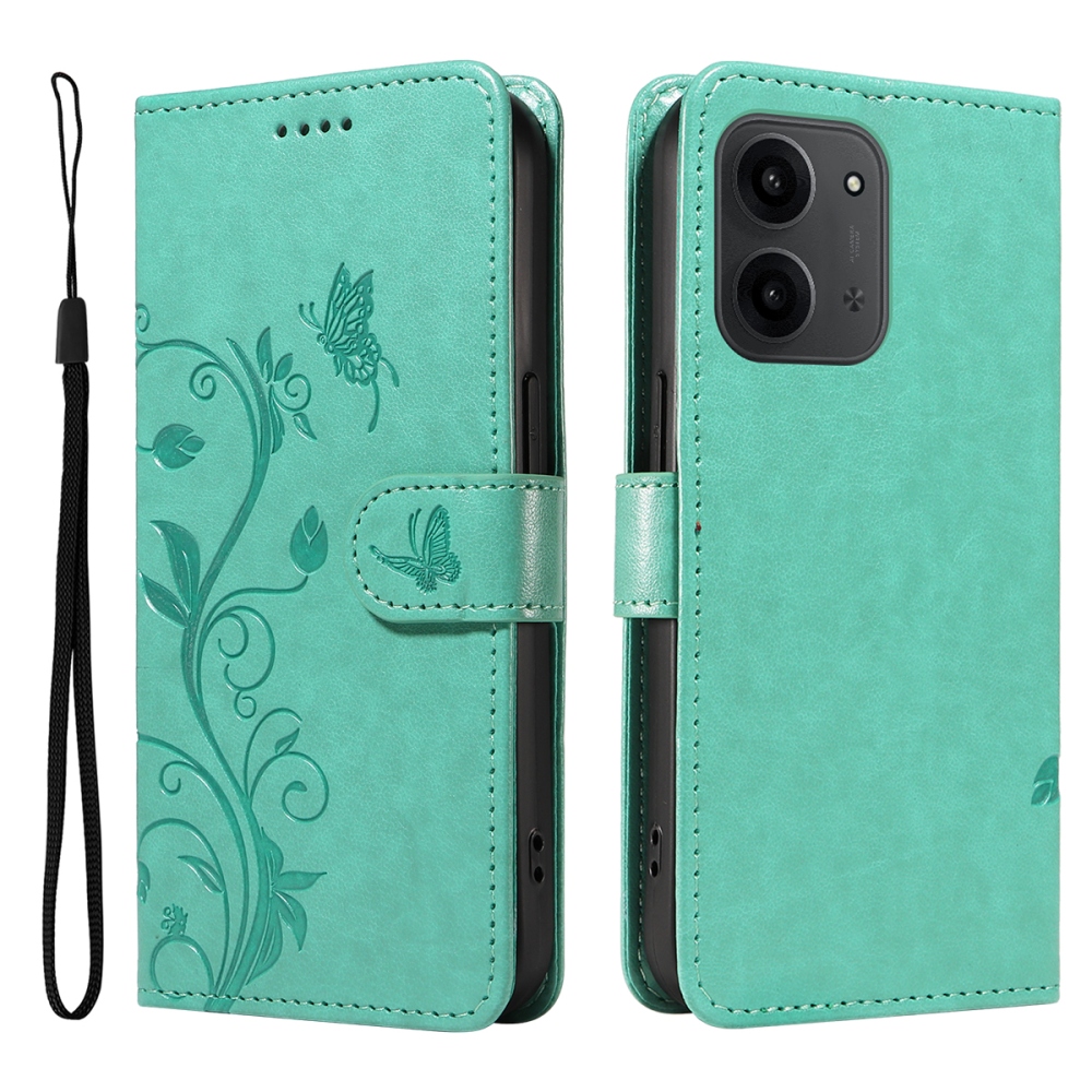 Flowers knižkové púzdro na Xiaomi Redmi 15C 4G/5G (173mm) - modrozelené