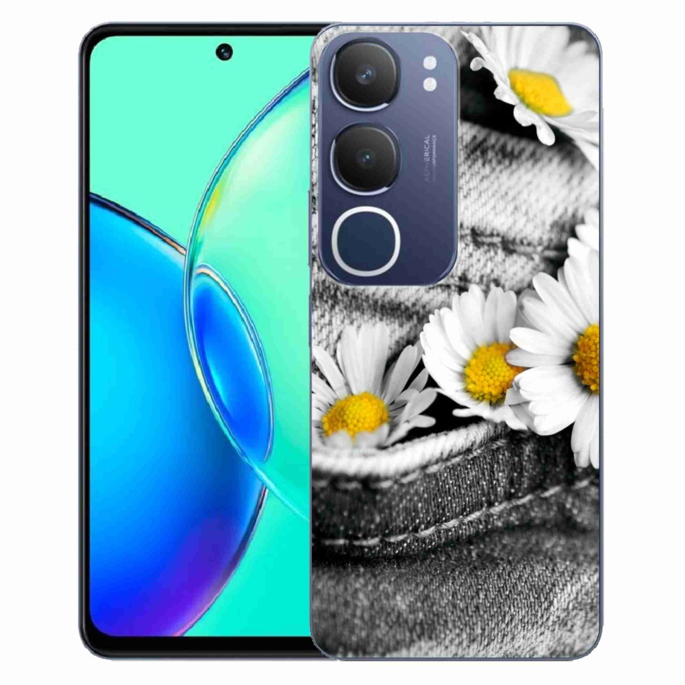 Gélový kryt mmCase na Vivo Y19s - margaréty