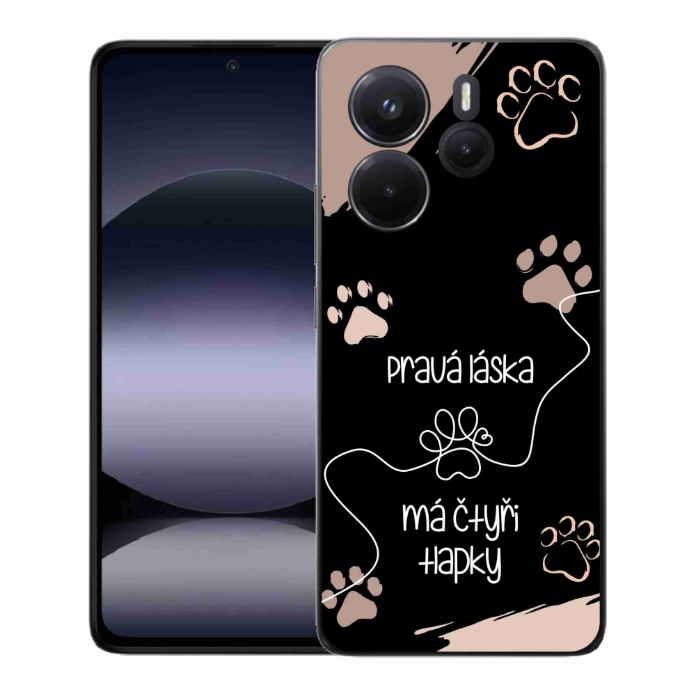 Gélový kryt mmCase na Xiaomi Redmi Note 14 - psí motív 1 čierne pozadie