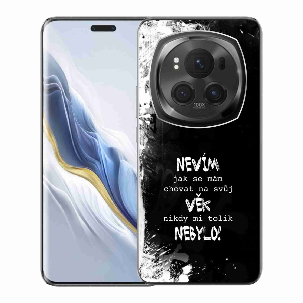 Gélový kryt mmCase na Honor Magic 6 Pro 5G - vtipný text 14 čierne pozadie