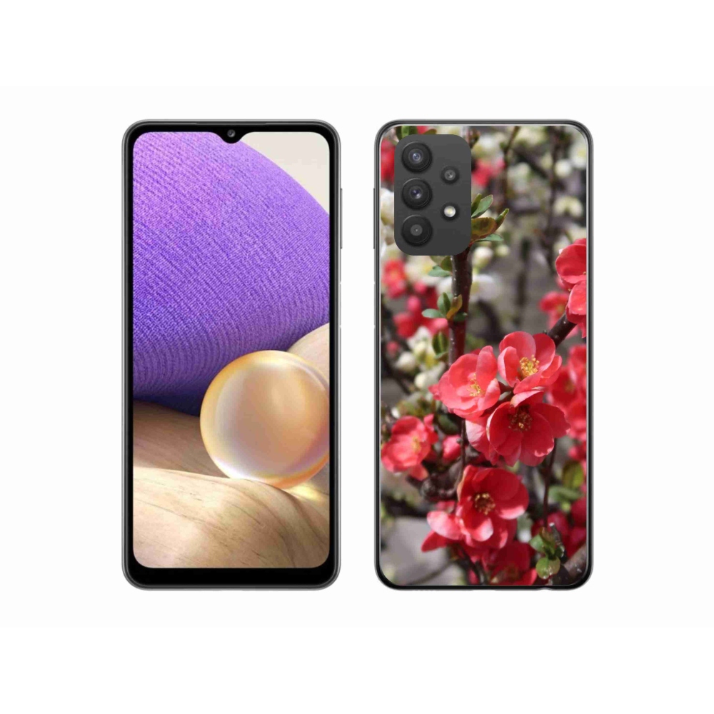 Gélový kryt mmCase na Samsung Galaxy A32 5G - červené kvety