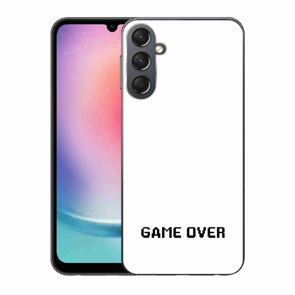Gélový kryt mmCase na Samsung Galaxy A24 - game over biele pozadie