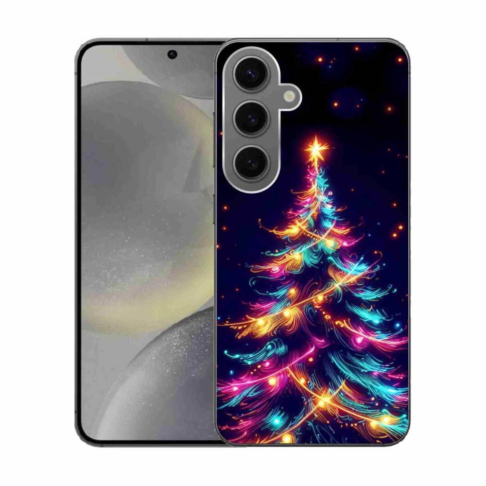 Gélový kryt mmCase na Samsung Galaxy S24 - neónový vianočný stromček