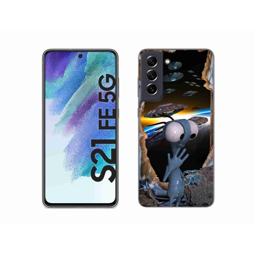 Gélový kryt mmCase na Samsung Galaxy S21 FE 5G - mimozemšťan