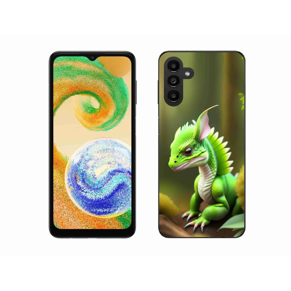 Gélový kryt mmCase na Samsung Galaxy A04s (164.7x76.7x9.1mm) - zelený dráčik