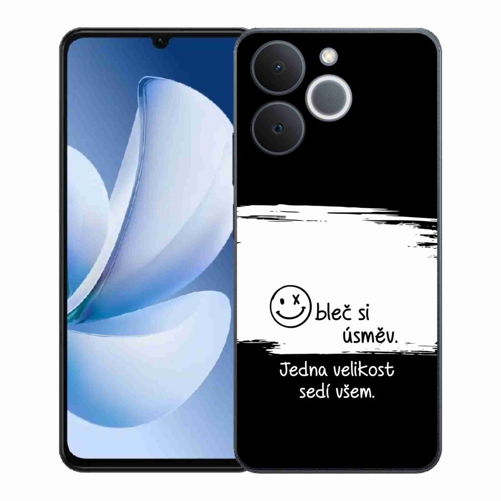 Gélový kryt mmCase na Realme Note 70T - vtipný text 8 bieločierne pozadie