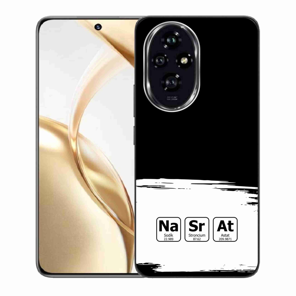Gélový kryt mmCase na Honor 200 5G - chemické prvky bieločierne pozadie