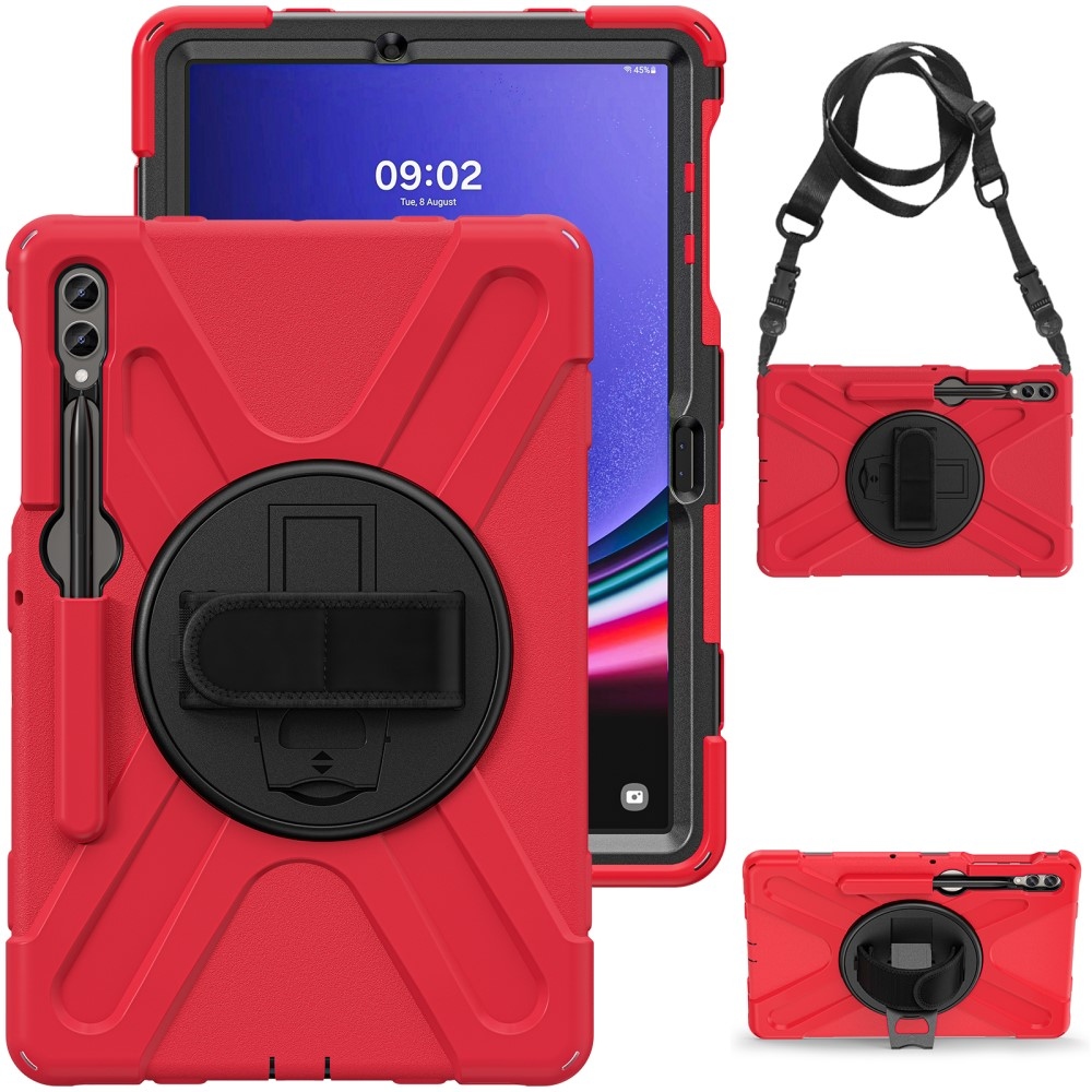 Strap odolný kryt s úchopom na ruku a popruhom na Samsung Galaxy Tab S10+/S9+/S9