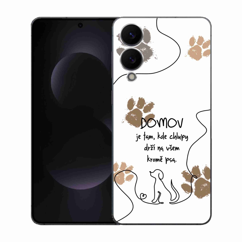 Gélový kryt mmCase na Samsung Galaxy S25 Edge - psí motív biele pozadie