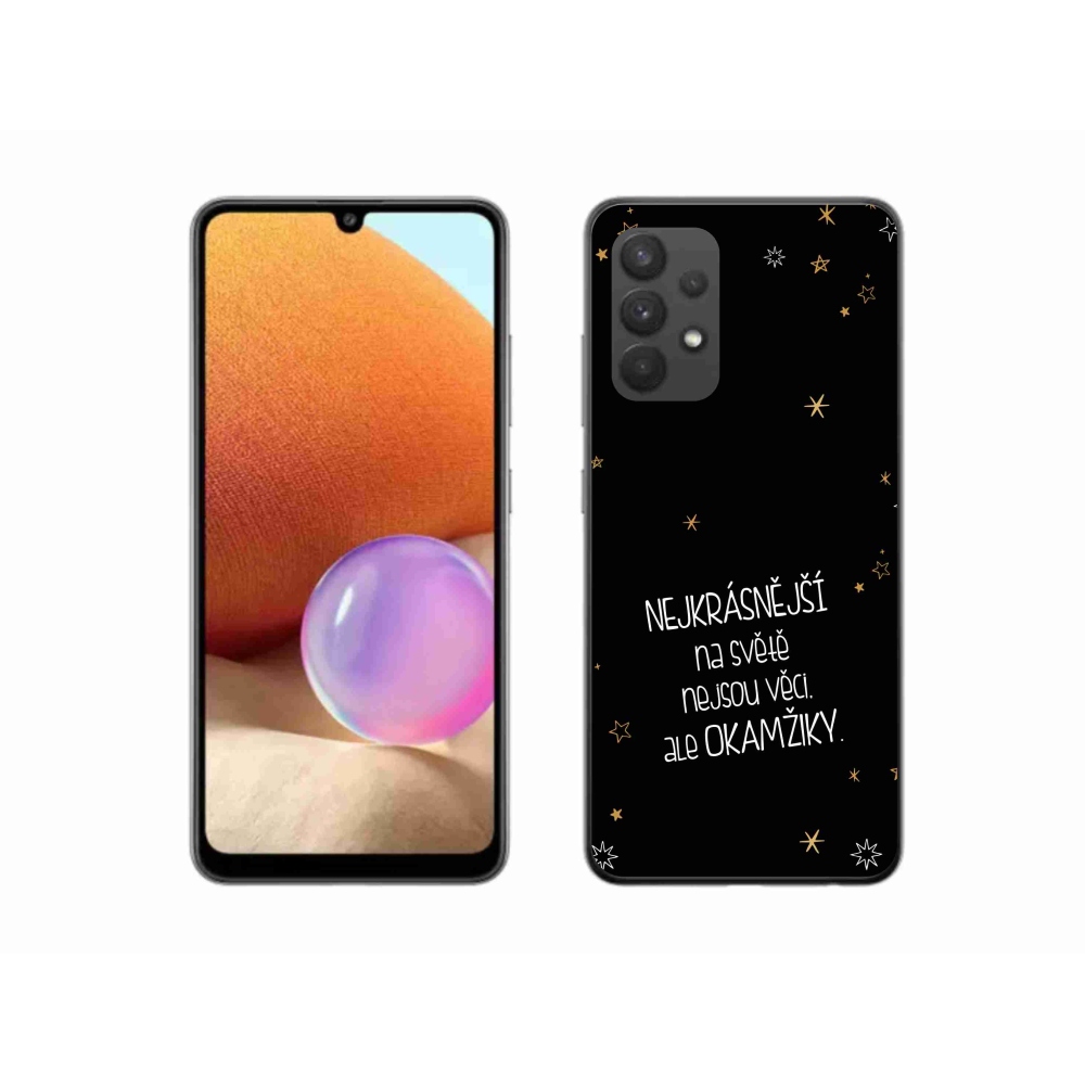 Gélový kryt mmCase na Samsung Galaxy A32 4G - citát 4 čierne pozadie