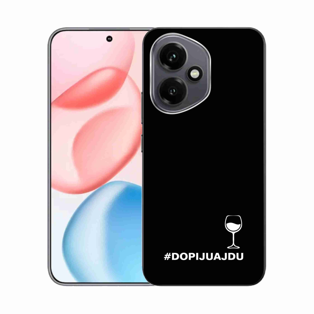 Gélový kryt mmCase na Honor 400 - vínny motív čierne pozadie