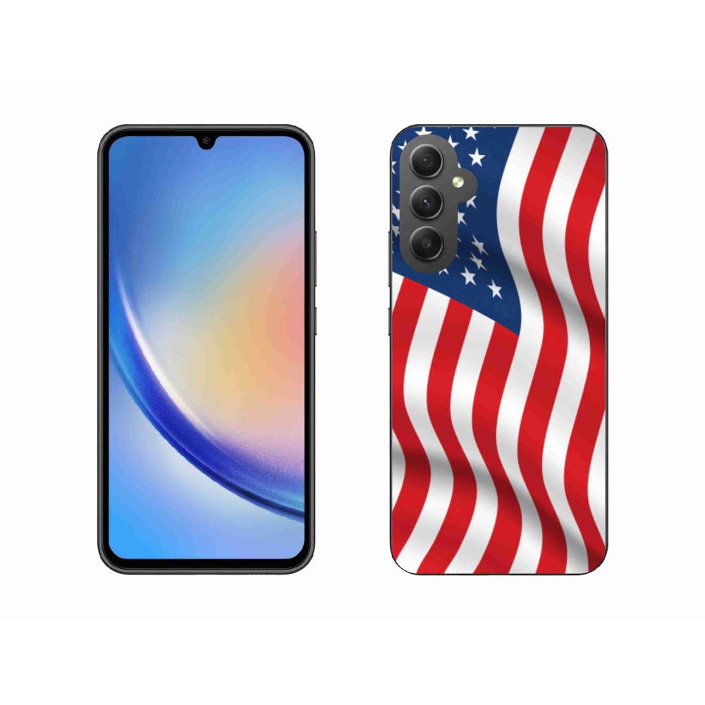 Gélový kryt mmCase na mobil Samsung Galaxy A34 5G - USA vlajka