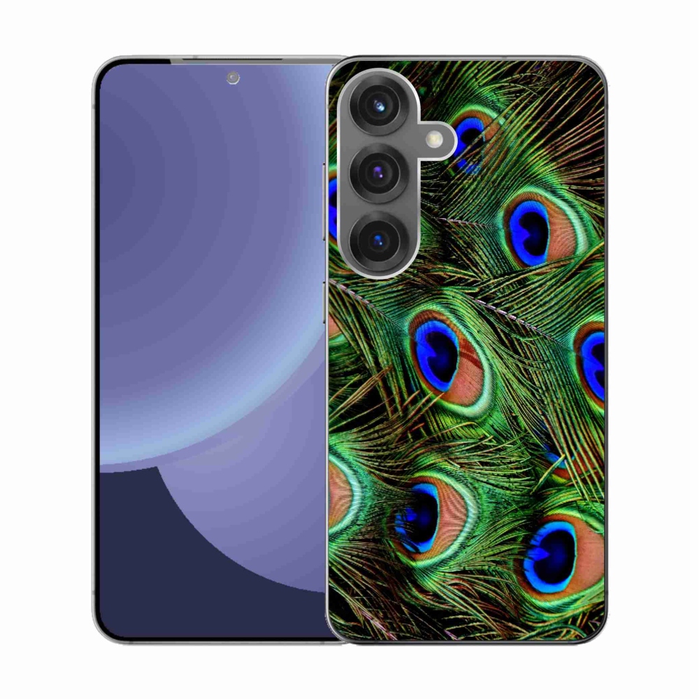 Gélový kryt mmCase na Samsung Galaxy S25 - pávie perie