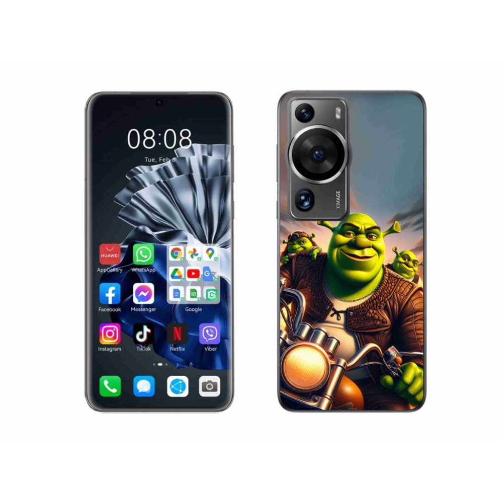 Gélový kryt mmCase na Huawei P60 Pro - shrek na motorke