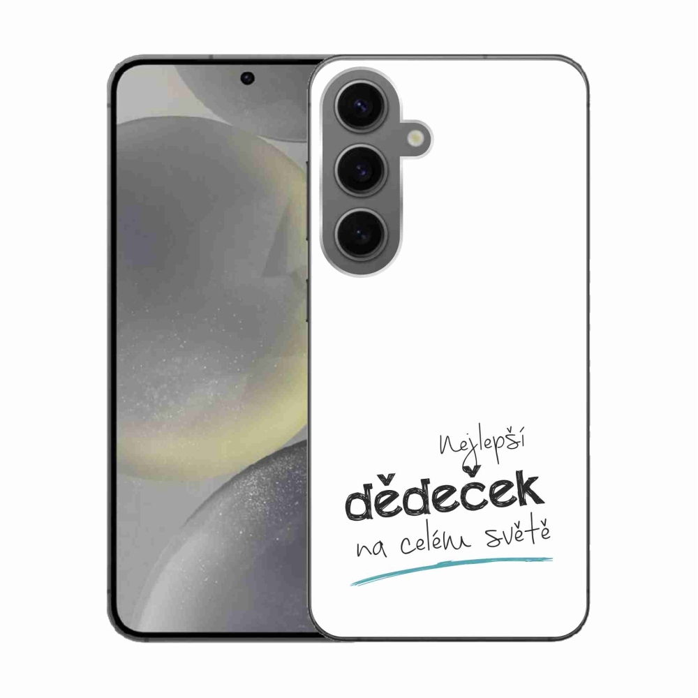 Gélový kryt mmCase na Samsung Galaxy S24 - najlepší dedko 3 biele pozadie