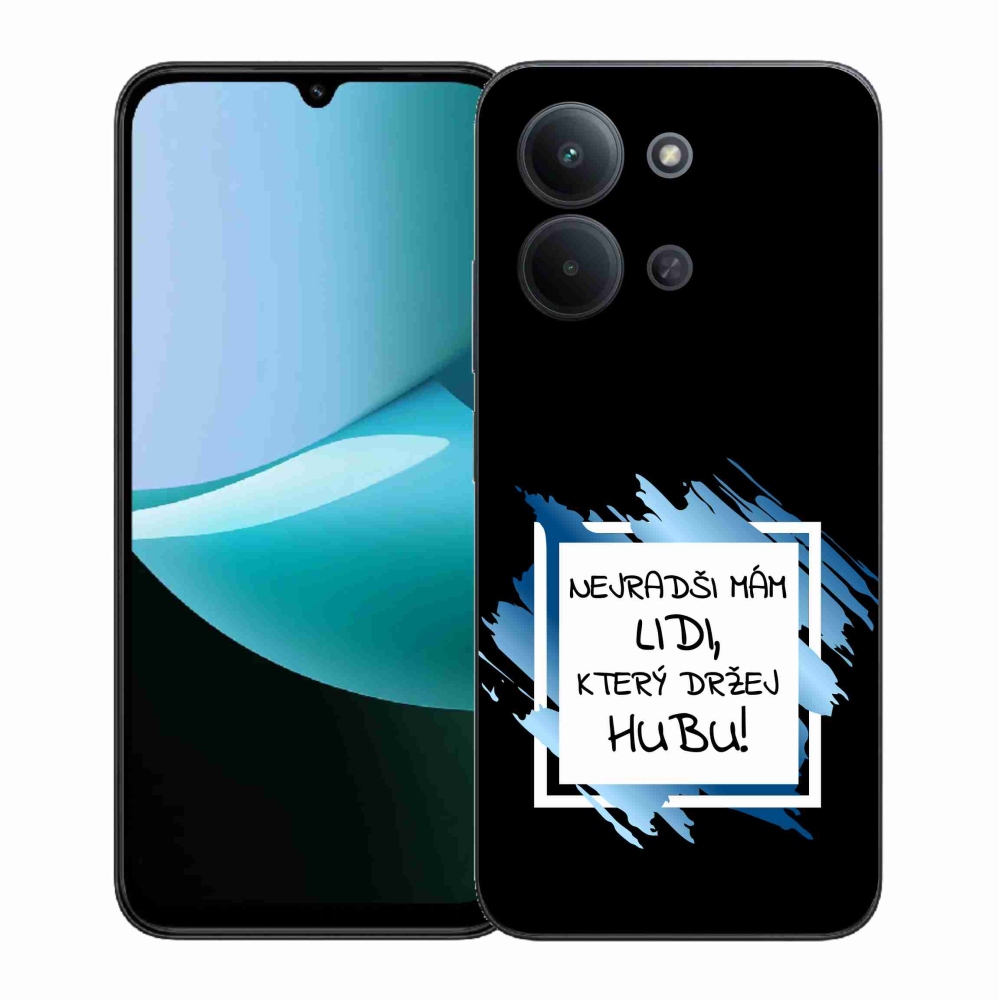 Gélový kryt mmCase na Xiaomi Redmi 15C 4G (171mm)/Poco C85 4G (171mm) - vtipný text 7 bieločierne pozadie