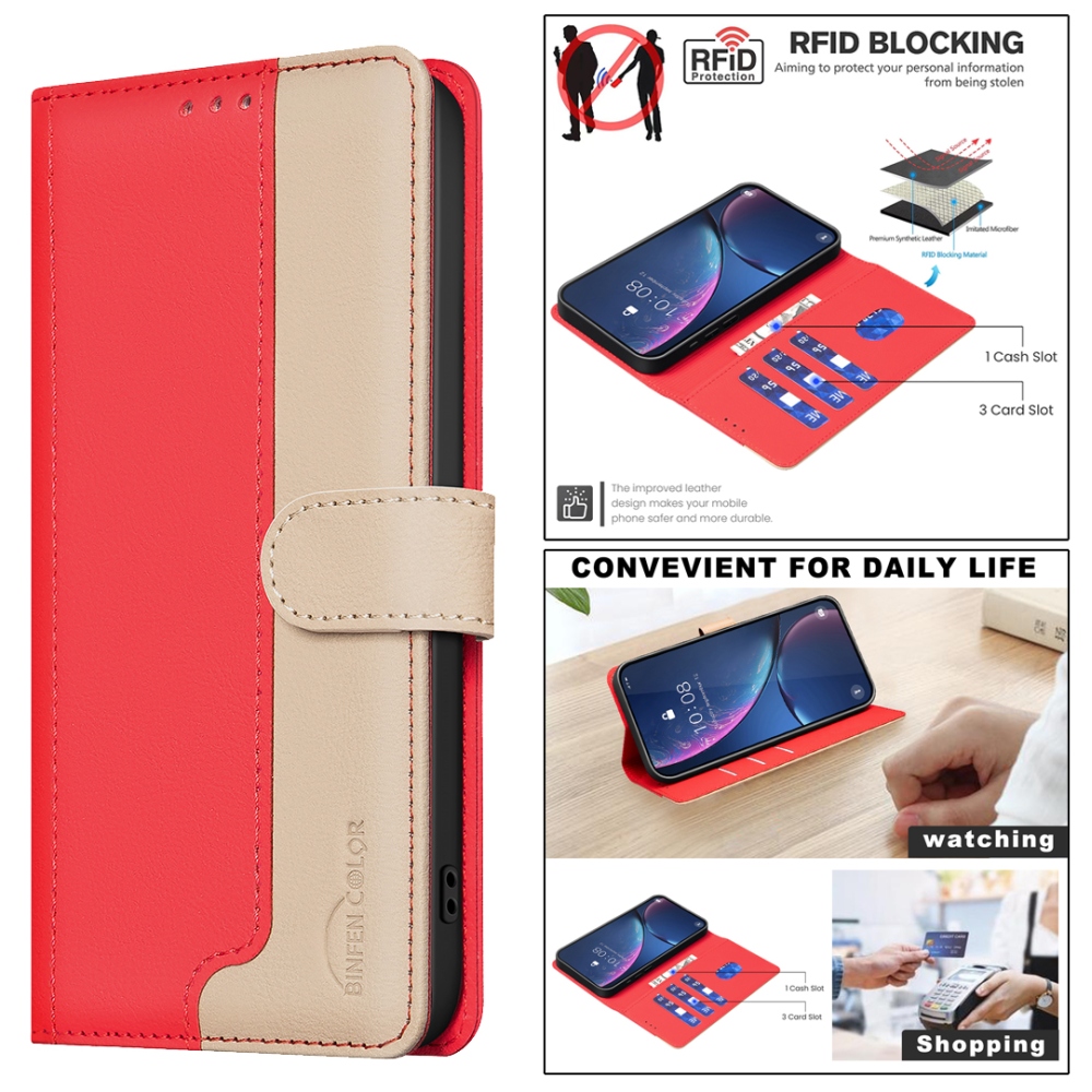 BNF DUO knižkové puzdro na Xiaomi Redmi 15C 4G/5G (173mm) - červené