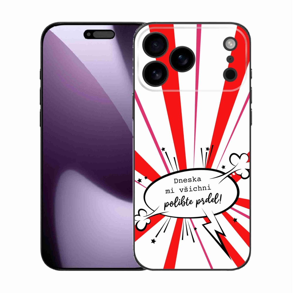 Gélový kryt mmCase na iPhone 17 Pro Max - vtipný text 15 biele pozadie