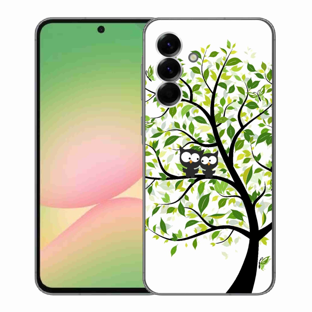 Gélový kryt mmCase na Samsung Galaxy A56 5G - sovičky na strome
