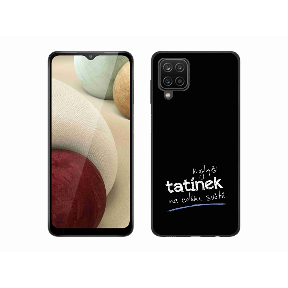 Gélový kryt mmCase na Samsung Galaxy A12 - najlepší otecko 4 čierne pozadie