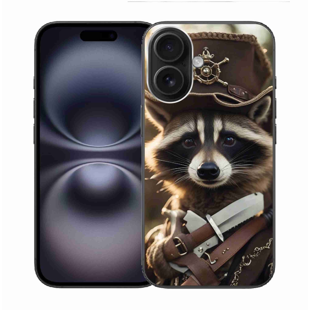 Gélový kryt mmCase na iPhone 16 - mýval v uniforme