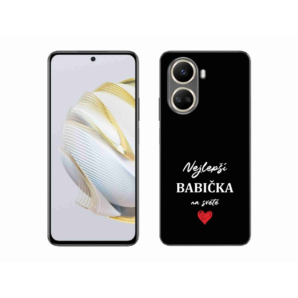 Gélový kryt mmCase na Huawei Nova 10 SE - najlepšia babička 1 čierne pozadie