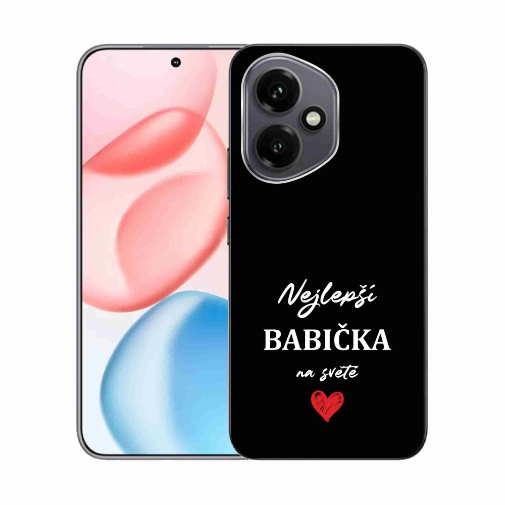 Gélový kryt mmCase na Honor 400 - najlepšia babička 1 čierne pozadie