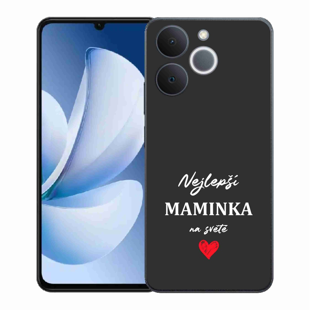 Gélový kryt mmCase na Realme Note 70T - najlepšia mamička 1 čierne pozadie