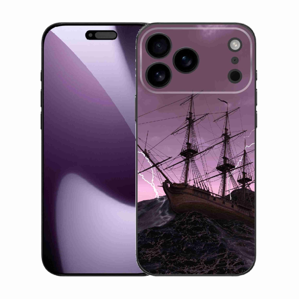 Gélový kryt mmCase na iPhone 17 Pro Max - loď v búrke