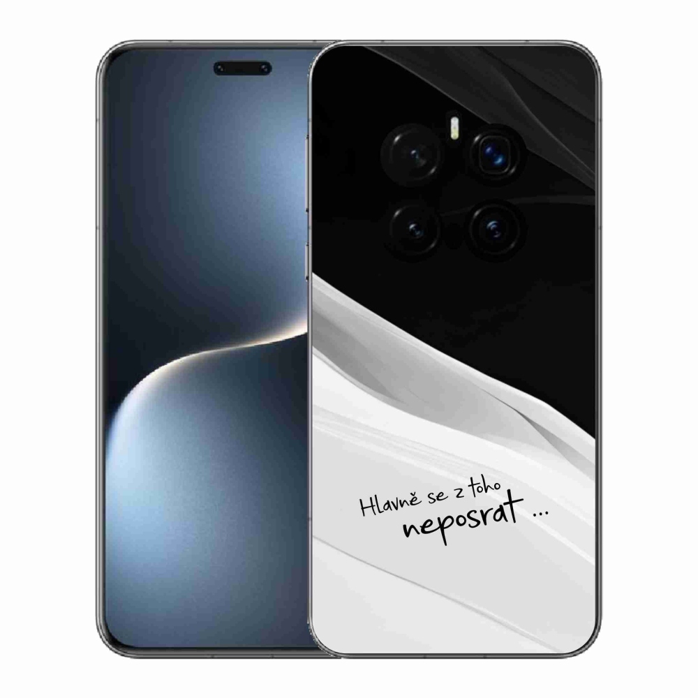 Gélový kryt mmCase na Honor Magic 7 Pro 5G - vtipný text 13 bieločierne pozadie