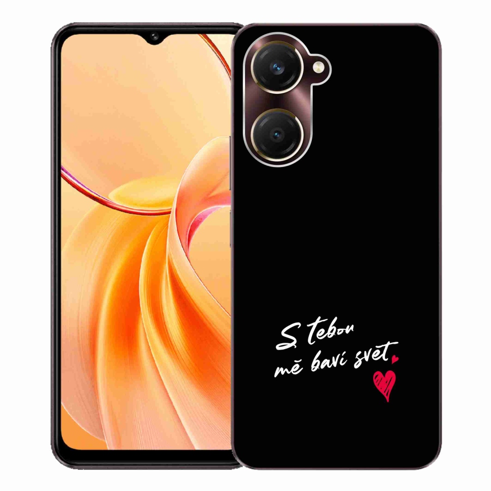 Gélový kryt mmCase na Vivo Y28s 5G - zamilovaný text 1 čierne pozadie