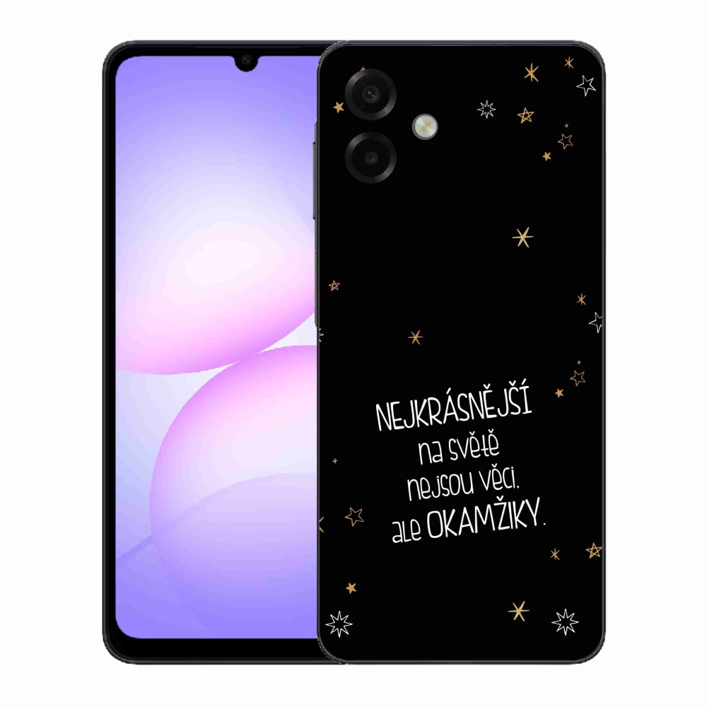 Gélový kryt mmCase na Samsung Galaxy A07 4G - citát 4 čierne pozadie